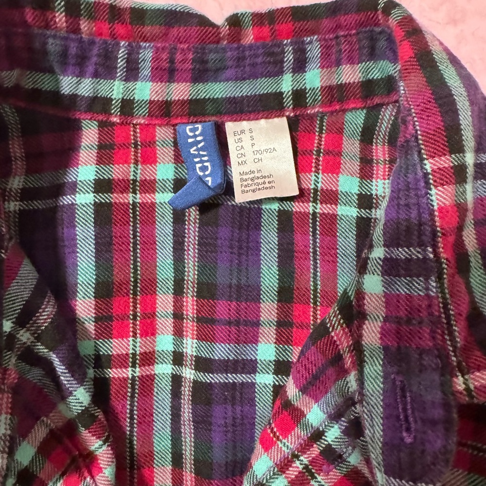 H&M    Cotton flannel shirt -
Red/Purple checked